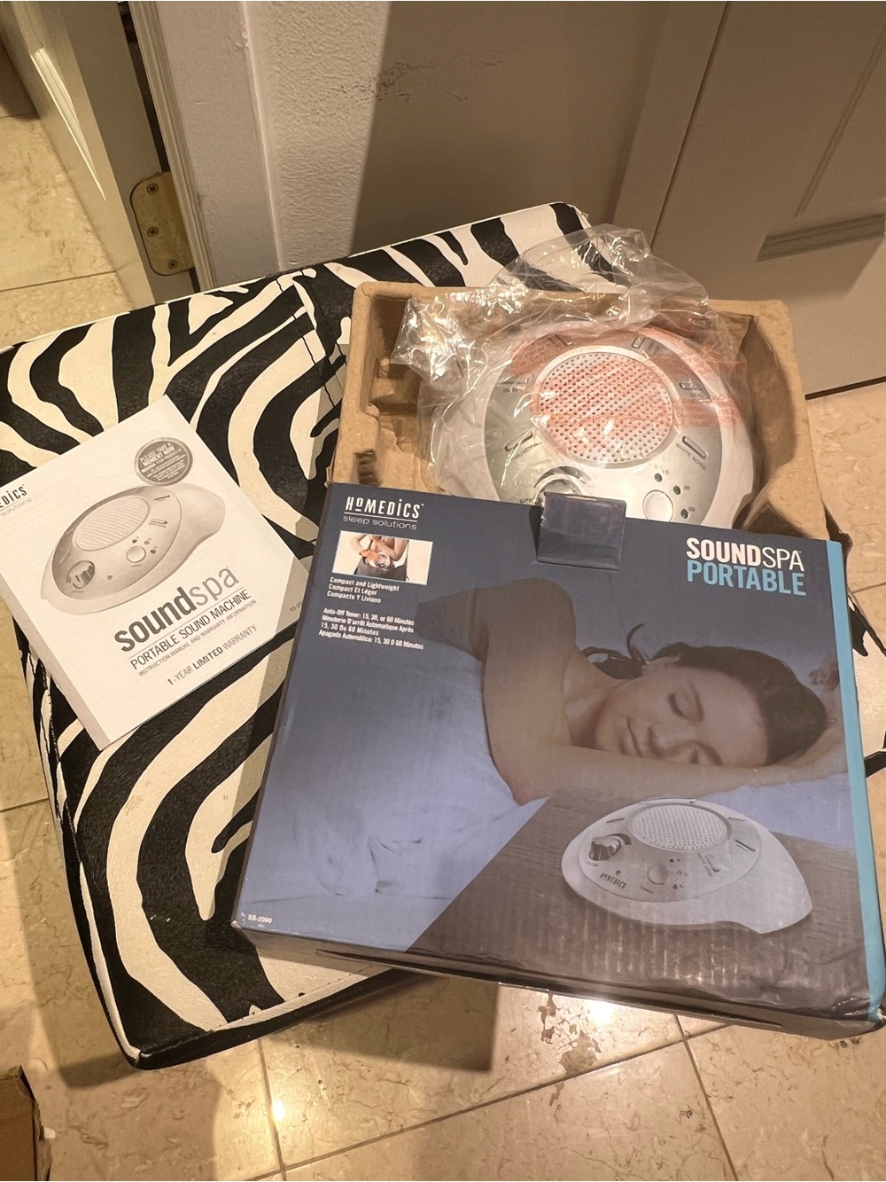 Homedics SoundSpa Portable White Noise Machine - White with Silver Accents